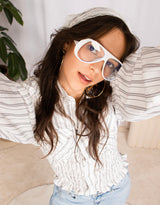 Vintage customized Ralph Lauren smocked longsleeve