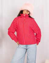 Striped Y2K zip top