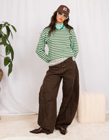 Striped high neck sweater