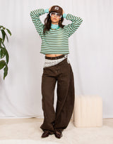 Striped high neck sweater
