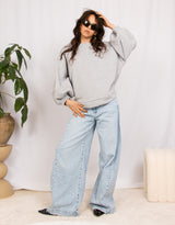 Oversized balloon sleeve sweater