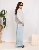 Oversized balloon sleeve sweater