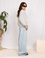 Oversized balloon sleeve sweater