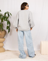 Oversized balloon sleeve sweater