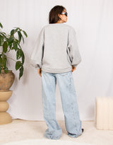 Oversized balloon sleeve sweater