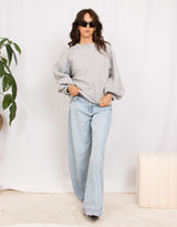 Oversized balloon sleeve sweater