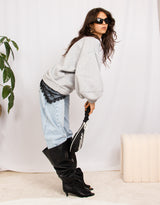 Oversized balloon sleeve sweater