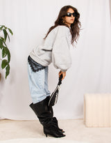 Oversized balloon sleeve sweater
