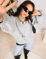 Oversized balloon sleeve sweater