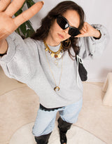 Oversized balloon sleeve sweater