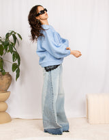 Oversized balloon sleeve sweater