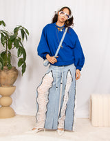 Oversized balloon sleeve sweater