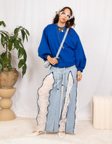 Oversized balloon sleeve sweater