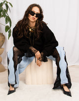 Oversized balloon sleeve sweater