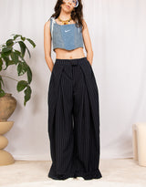 Tall tailored pinstripe wide trousers