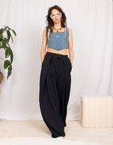 Tall tailored pinstripe wide trousers