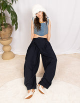 Pleated relaxed tapered trousers