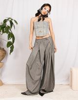 Tall tailored pinstripe wide trousers