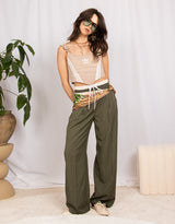 Relaxed straight leg trousers