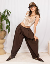 Pleated relaxed tapered trousers