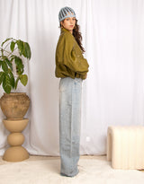 Vegan leather cropped utility jacket