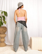Ruched halter neck top