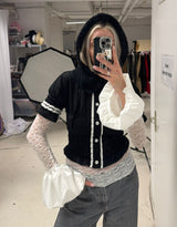 Lace top with flared cuffs