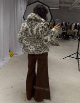 Faux fur leopard print short coat I