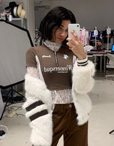 Sporty winnersqud crop top