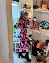 Floral bell sleeves dress