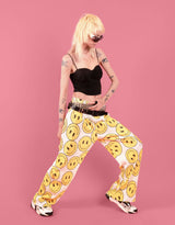 Flowy smiley plisse trousers