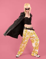 Flowy smiley plisse trousers