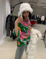 Geometric sequin T-shirt