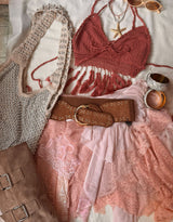 Hand embellished macrame beaded bag