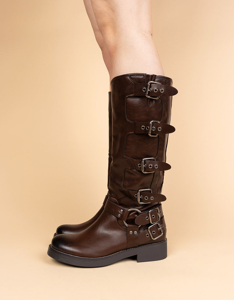 High buckle boots