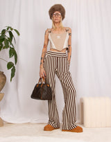 Striped straight trousers