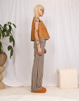 Vegan suede embroidery gilet