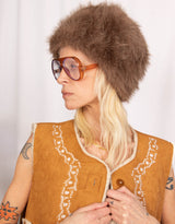 Vegan suede embroidery gilet