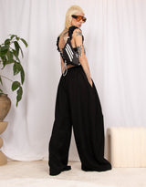 Oversized fluid wide leg trousers