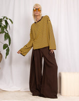 Striped boxy long sleeves sweater