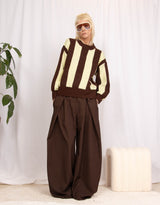 Wool blend big stripe sweater