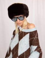 Y2K argyle wool blend knit sweater