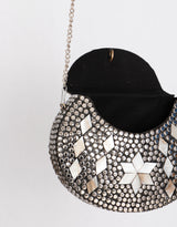 Handcrafted embellished mirror festival bag
