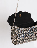 Handcrafted elongated stud shoulder bag