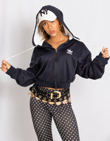 Vintage customized upcycled Adidas hooded track jacket