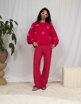 Oversized sweater with hearts