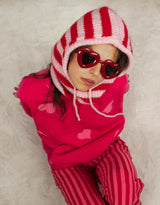 Oversized sweater with hearts