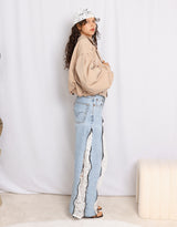 Cropped balloon sleeves trenchcoat