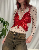 Butterfly sequin top