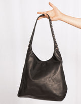 Handcrafted soft sheep leather studded shoulder bag